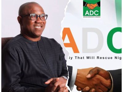 “Peter Obi, former Labour Party presidential candidate, now in alliance with the African Democratic Congress (ADC) ahead of Nigeria’s 2027 elections.”