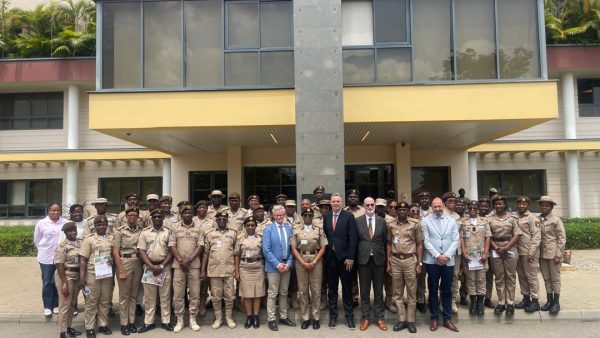Group photo of Nigeria Immigration Service officers and officials from the Netherlands Ministry of Justice during the certification of Batches 6 and 7 of the Hostmanship Train-the-Trainer programme, with a new cohort selected for training in the Netherlands.