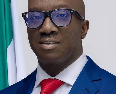 Official portrait of Edo State Governor Monday Okpebholo, who has vowed to demolish structures built by land grabbers in the state.