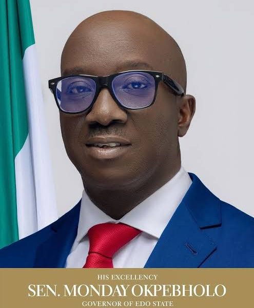 Official portrait of Edo State Governor Monday Okpebholo, who has vowed to demolish structures built by land grabbers in the state.