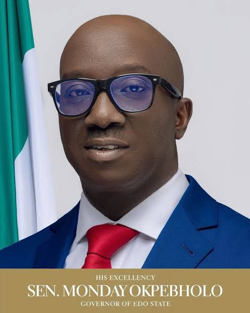 Official portrait of Edo State Governor Monday Okpebholo, who has vowed to demolish structures built by land grabbers in the state.