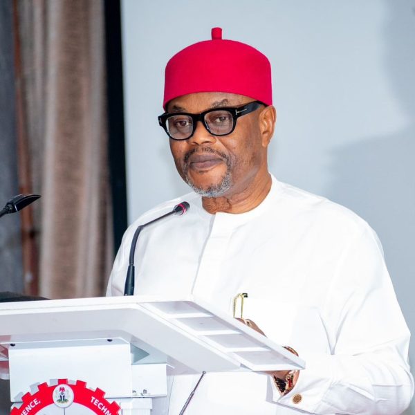 Uche Nnaji, Nigeria’s Minister of Innovation, Science and Technology, during a public appearance before his resignation over certificate forgery allegations.