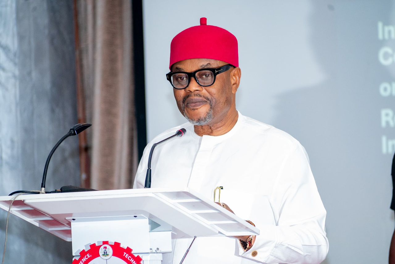 Uche Nnaji, Nigeria’s Minister of Innovation, Science and Technology, during a public appearance before his resignation over certificate forgery allegations.